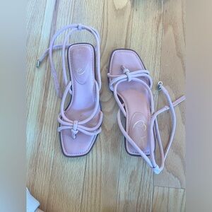 San Edelman pink wrap heels